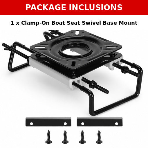 Clamp-On Boat Seat Swivel Base Mount