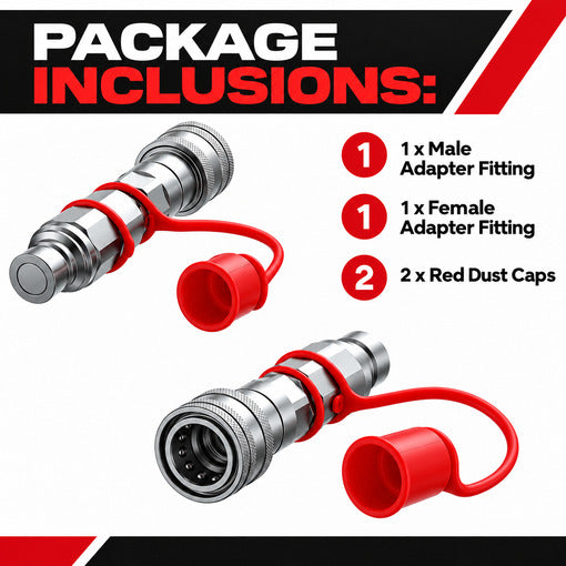 1/2" Flat Face ISO 16028 to ISO 5675 Hydraulic Coupler Adapter Set