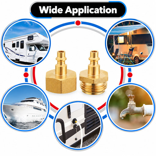 4PCS RV Winterizing Blowout Adapter Set 1/4" QC Plug to 3/4" GHT