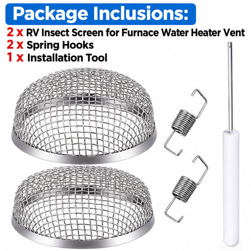 2-Pack RV Insect Screen for Furnace Water Heater Vent