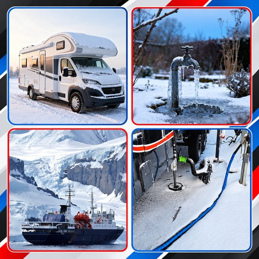 RV Winterize Blowout Adapter with Pressure Gauge & Control Valve