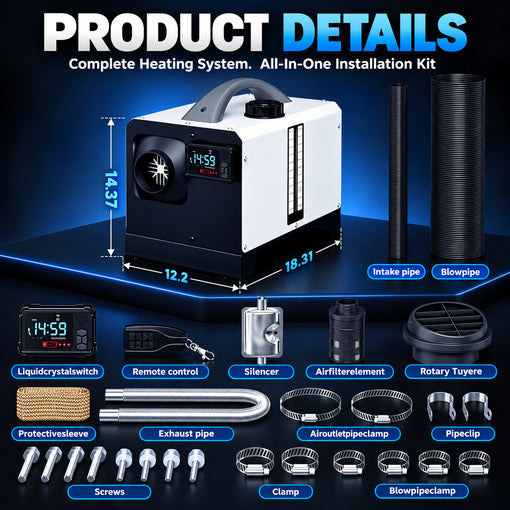 12V/24V 8KW All-in-One Portable Diesel Air Heater