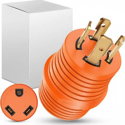 30A Heavy-Duty RV Power Adapter (Locking to Standard Plug)