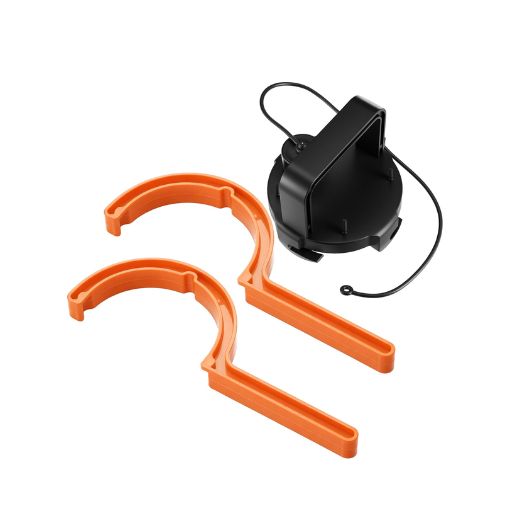 Easy-grip RV Sewer Valve Cap with Hose Wrenches