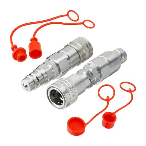 Flat Face ISO 16028 to Ag ISO 5675 Pioneer Style Hydraulic Quick Connect Coupler Adapter Set