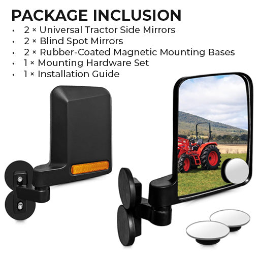 Universal Magnetic Tractor Side Mirrors with Blind Spot Mirror