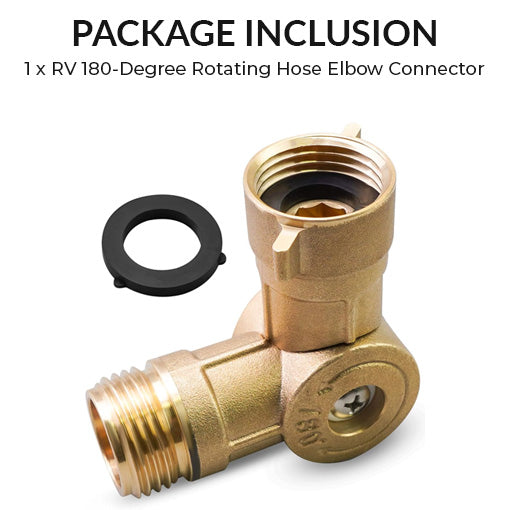 RV 180-Degree Rotating Hose Elbow Connector