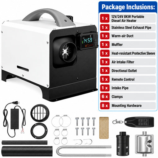 12V/24V 8KW All-in-One Portable Diesel Air Heater