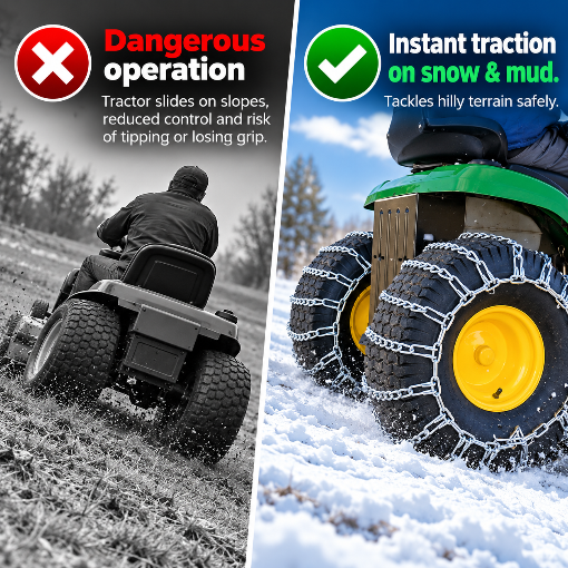 Tractor/Mower/ATV/UTV Snow Tire Chains Set