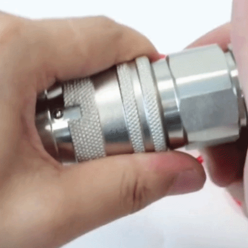 1/2" NPT Flat Face Hydraulic Quick Connect Couplers with Dust Caps