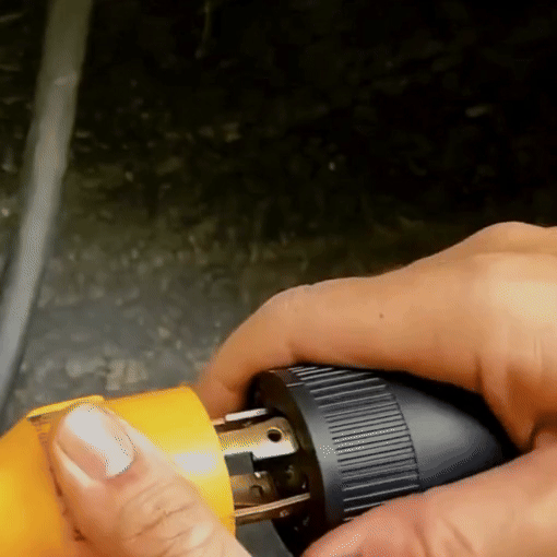 30A Heavy-Duty RV Power Adapter (Locking to Standard Plug)