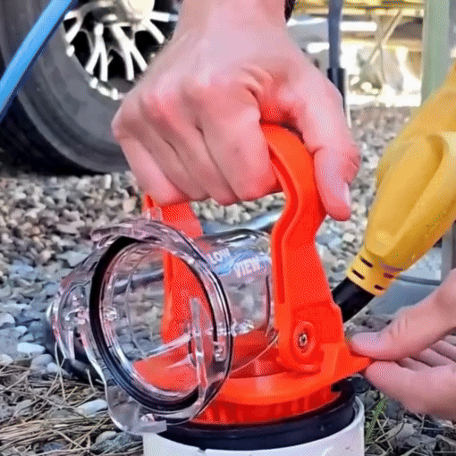RV Clear Sewer Adapter with Drain Lock