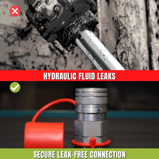 1/2" NPT Flat Face Hydraulic Quick Connect Couplers with Dust Caps