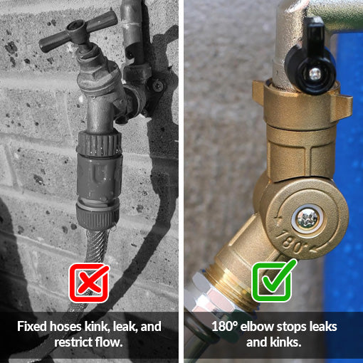 RV 180-Degree Rotating Hose Elbow Connector