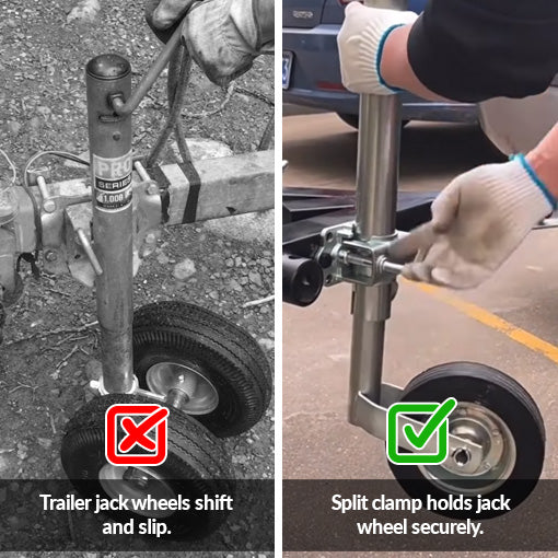 Trailer Jack Wheel Split Clamp