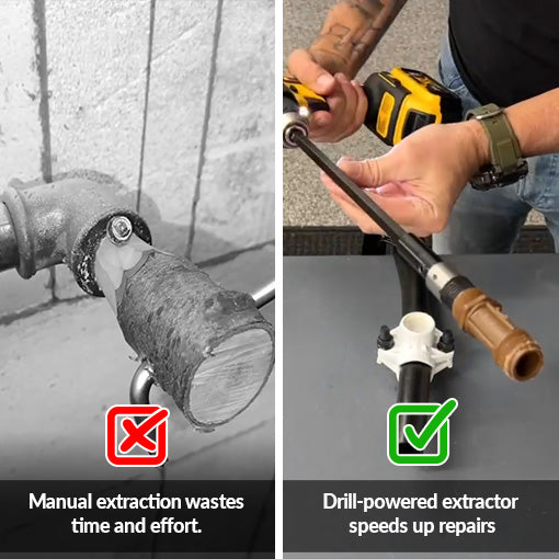 Drill Powered Pipe Nipple Fitting Extractor