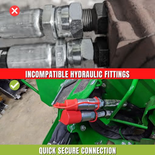 Flat Face ISO 16028 to Ag ISO 5675 Pioneer Style Hydraulic Quick Connect Coupler Adapter Set