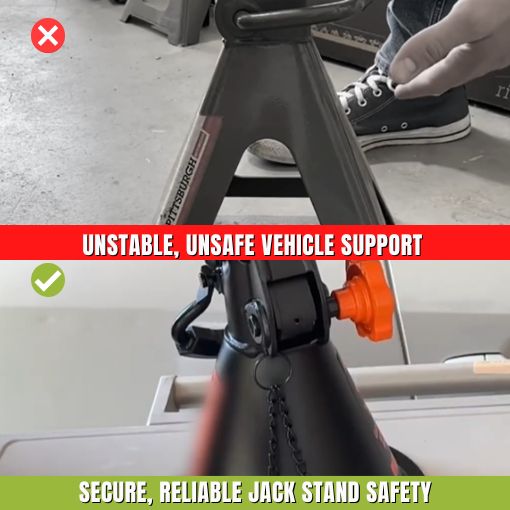 Heavy Duty Car Jack Stands with Double Locking System