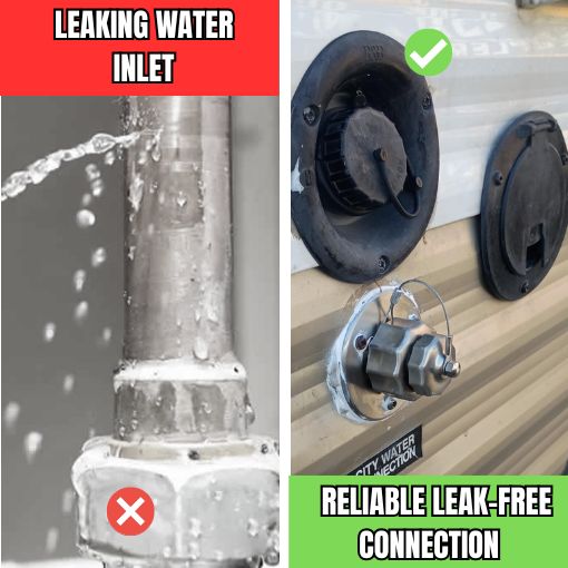 Metal RV City Water Inlet Replacement with Check Valve