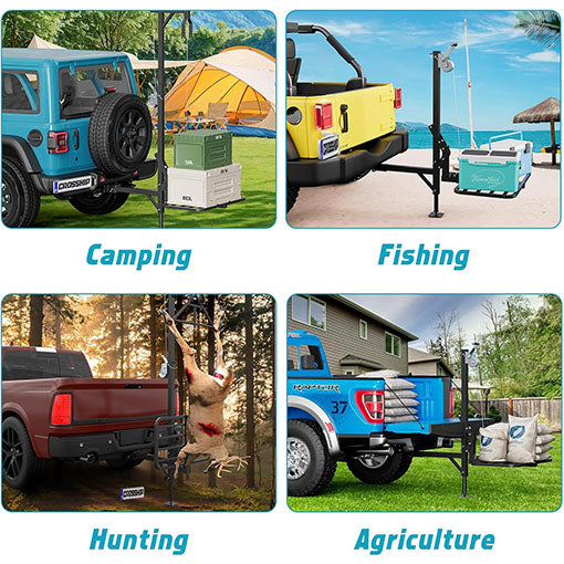 360-Degree Swivel Heavy Duty Hitch-Mounted Lifting System