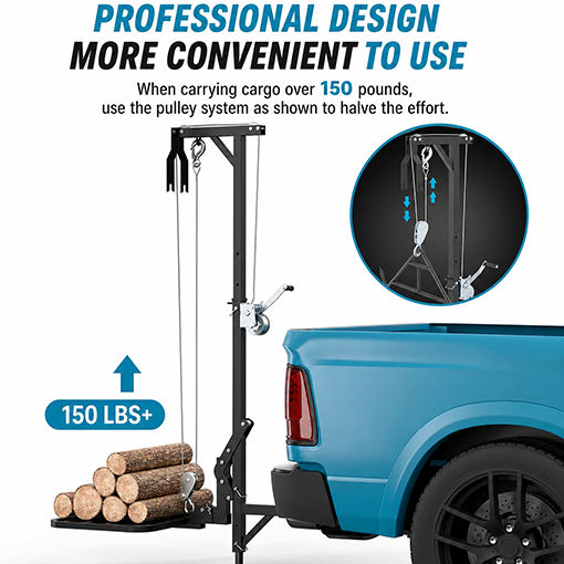 360-Degree Swivel Heavy Duty Hitch-Mounted Lifting System