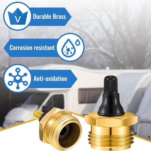 2-Pack RV Blow Out Plug with Schrader Valve Fitting