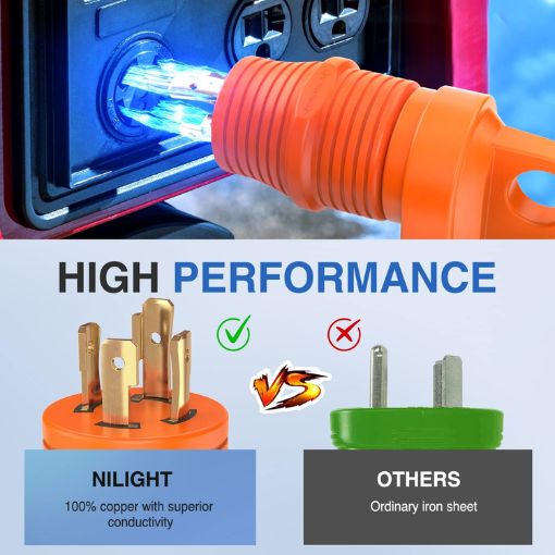 30A Heavy-Duty RV Power Adapter (Locking to Standard Plug)