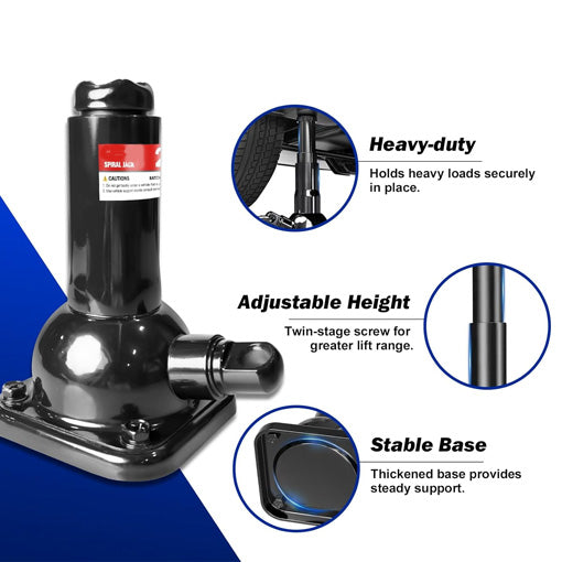 2-Ton Spiral Car Jack with Telescoping Handle