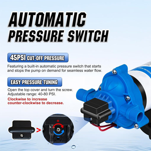 Quiet 12V RV Fresh Water Pump Replacement