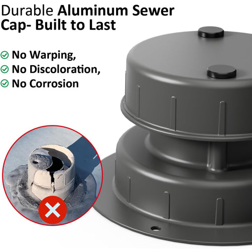 2-Pack Metal RV Plumbing Vent Cap Replacement