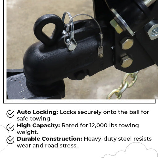 Auto Locking Trailer Coupler 2" Ball