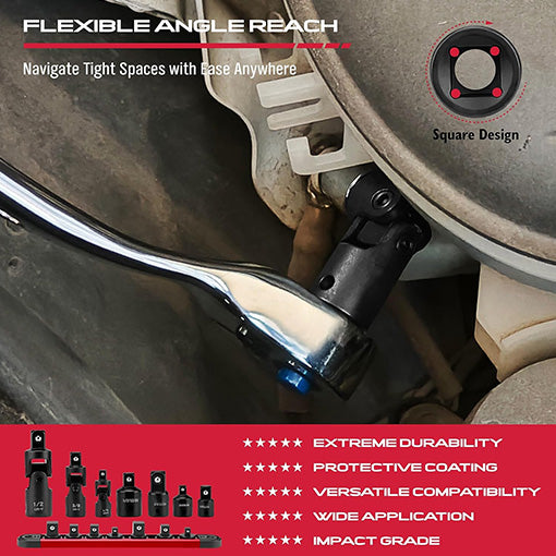 7-Piece Impact Wobble U Joint & Adapter Set