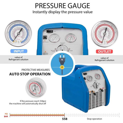 Single Cylinder Portable Refrigerant Recovery Machine