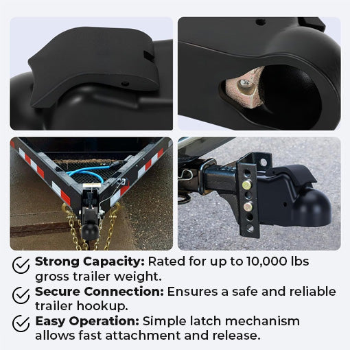 Easy Latch Hitch Ball Trailer Coupler