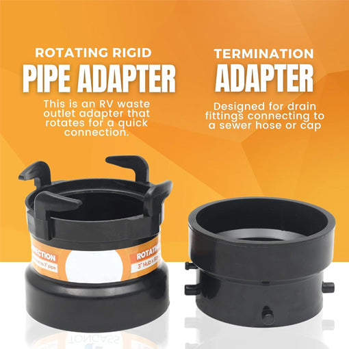 RV Sewer Connection & Termination Adapter