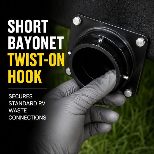 Short Bayonet Hook Twist-On RV Waste Valve