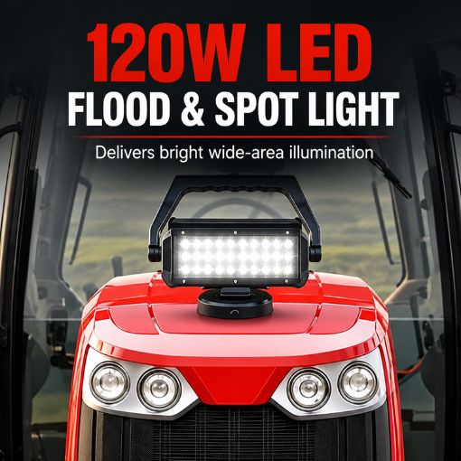 120W Magnetic LED Work Light for Tractors & Mowers