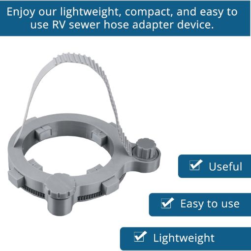 RV 90-Degree Sewer Hose Fastening Device