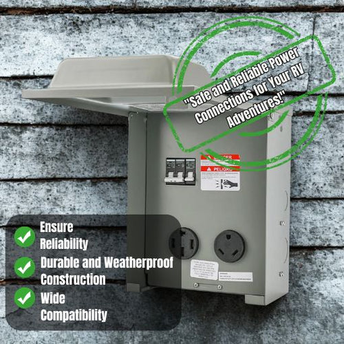 RV Temporary Power Outlet Panel with Breaker ~ RVTrailerTractor