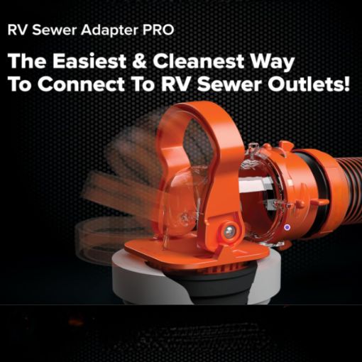 RV Clear Sewer Adapter with Drain Lock