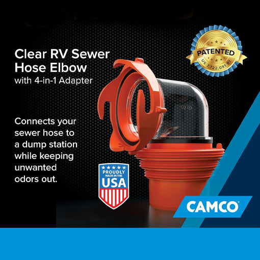RV Sewer Hose Elbow with 4-in-1 Adapter