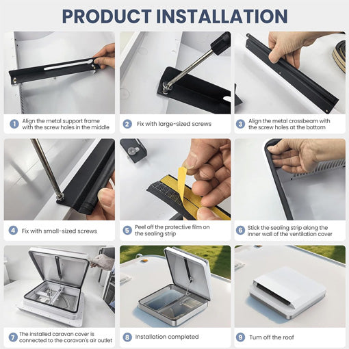 14-Inch Universal RV Roof Vent with Continuous Ventilation