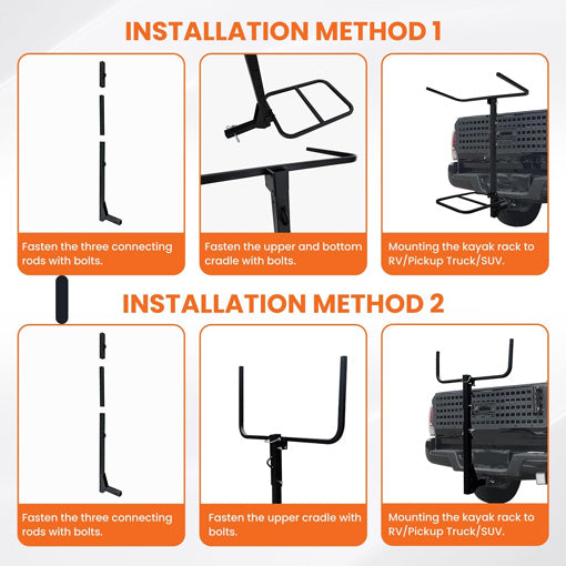 RV Hitch Mount Adjustable Kayak Rack