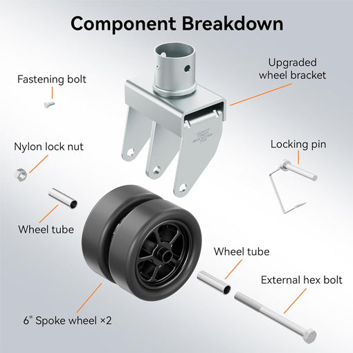 Heavy Duty Dual 6" Trailer Jack Swivel Caster