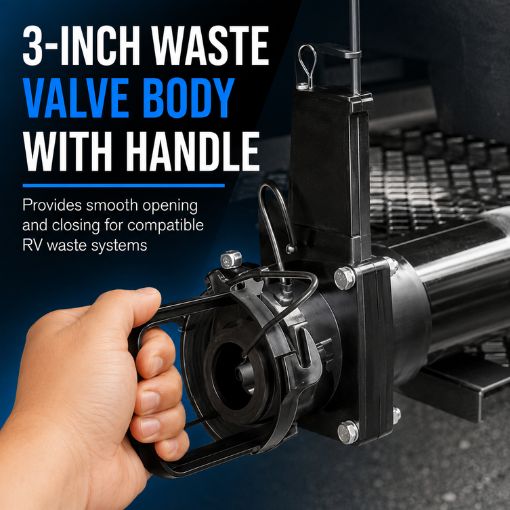 3" RV Waste Valve Body with Sewer Cap