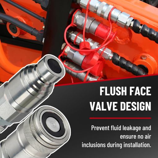 Flat Face ISO 16028 to Ag ISO 5675 Pioneer Style Hydraulic Quick Connect Coupler Adapter Set