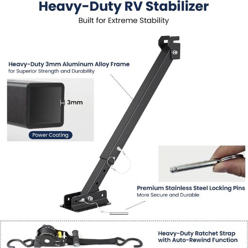 Heavy-Duty I-Beam Mount RV Stabilizer