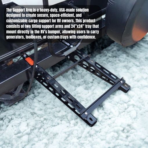 RV Bumper-Mounted Folding Support Arms