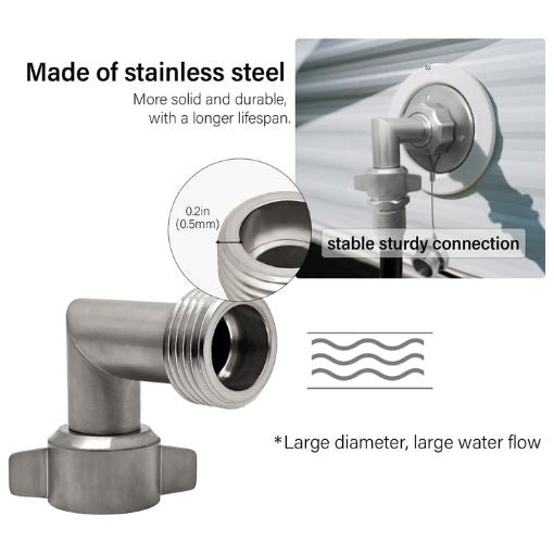RV City Water Inlet with 90-Degree Elbow