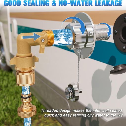 RV City Water Inlet Replacement with 90-Degree Elbow Connector